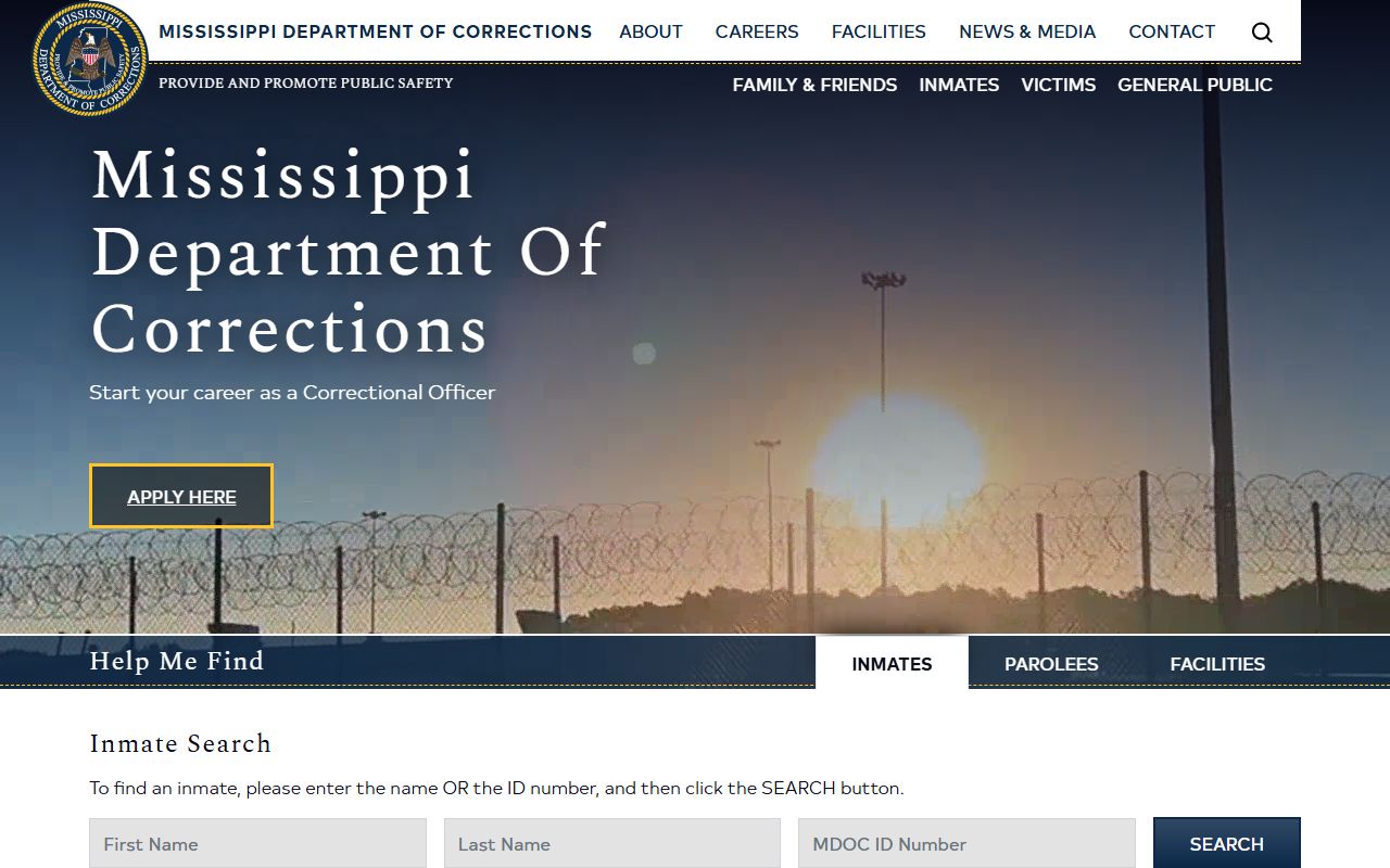 MDOC inmate search for Pontotoc County charge and criminal history records