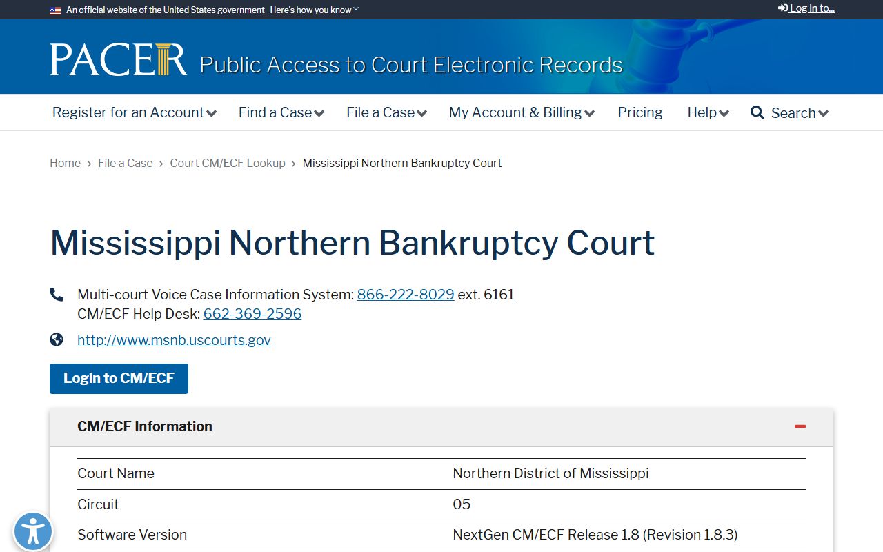 Pontotoc County federal bankruptcy court records through the PACER lookup