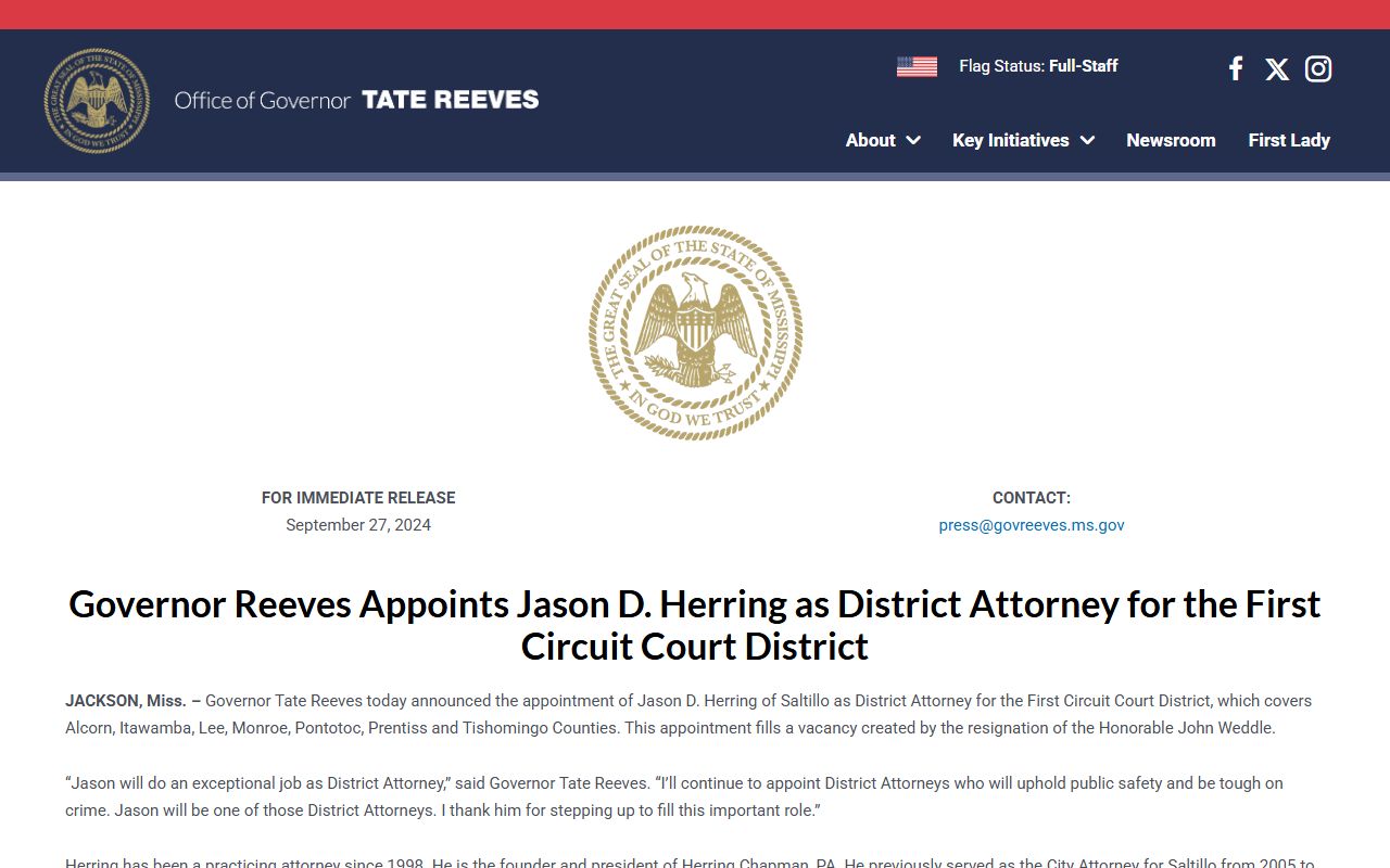 Pontotoc County criminal court records District Attorney appointment notice