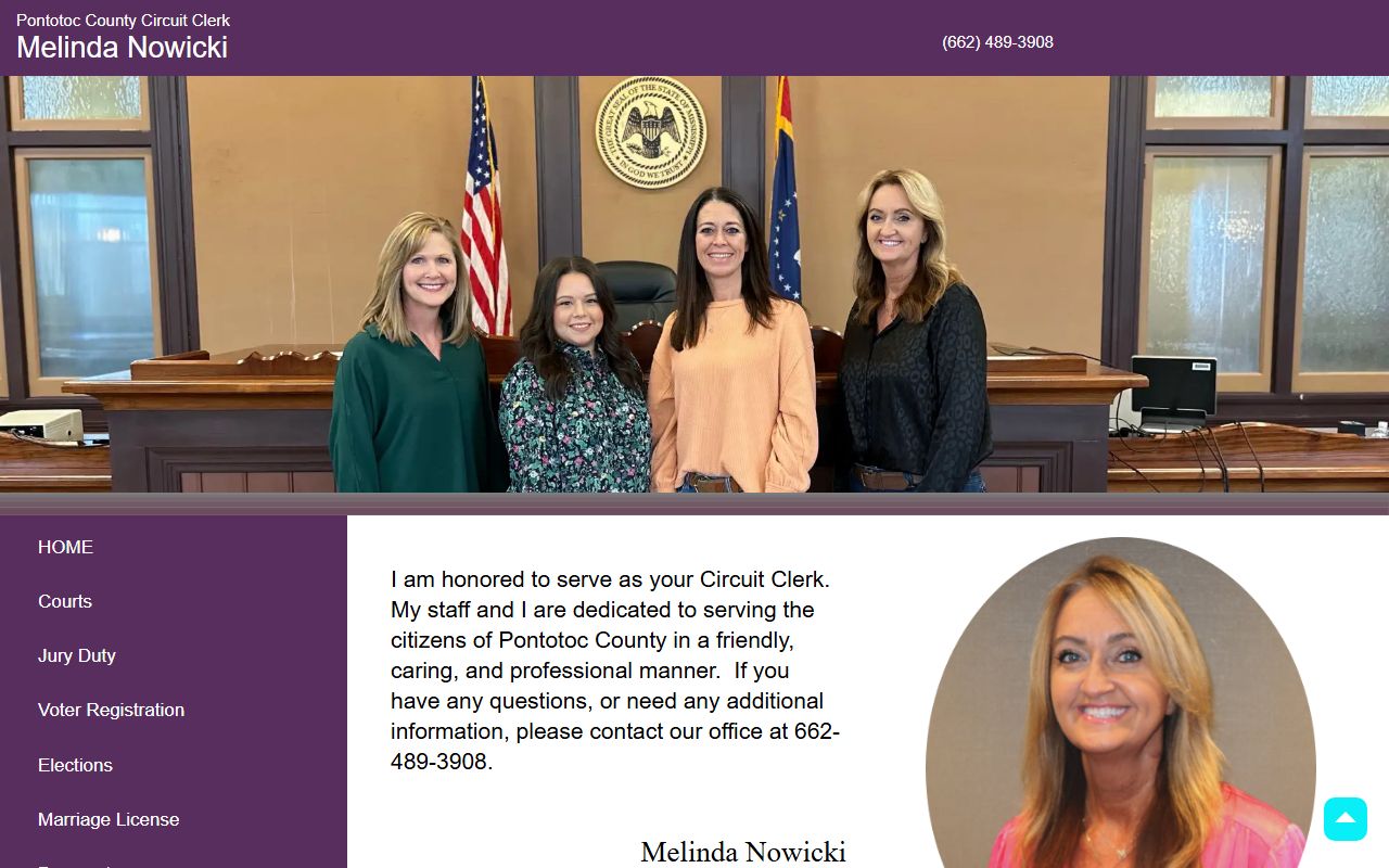 Pontotoc County Circuit Clerk court records homepage