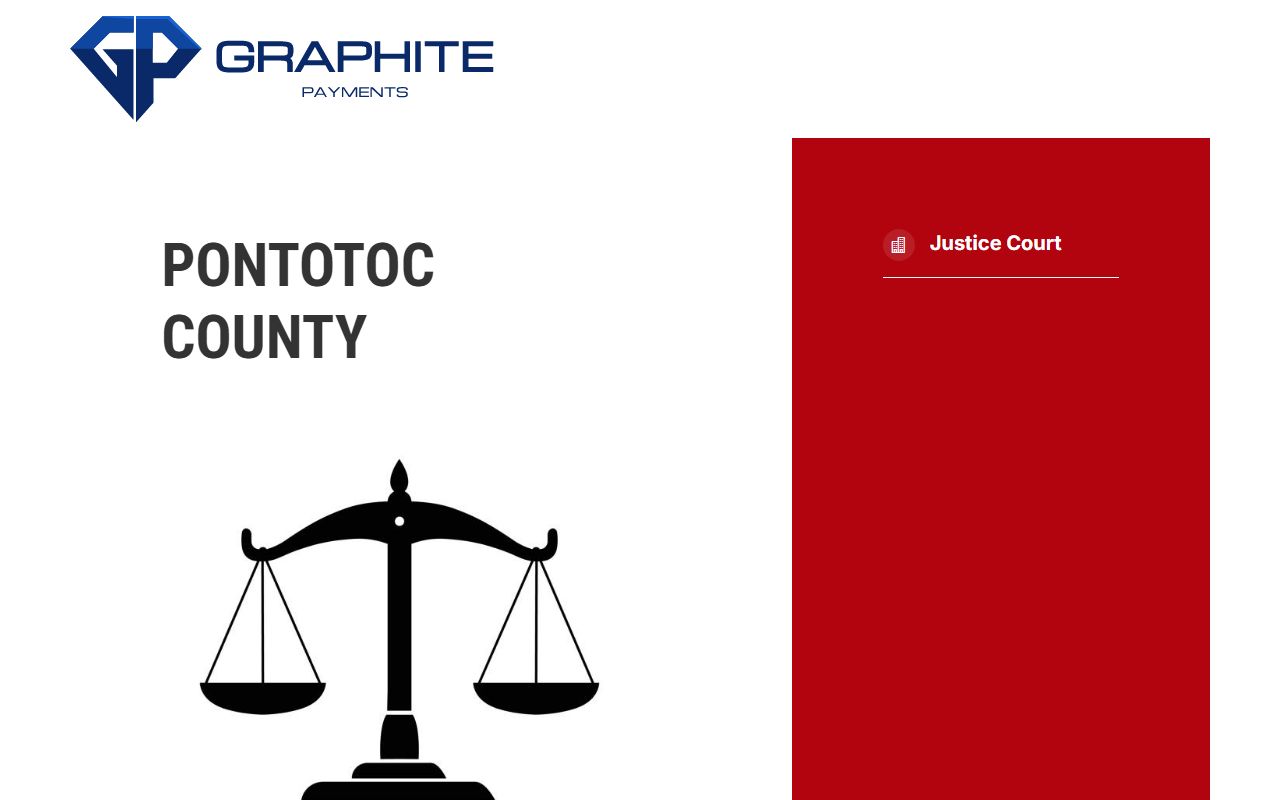 Pontotoc County Justice Court payment page for court records and fines